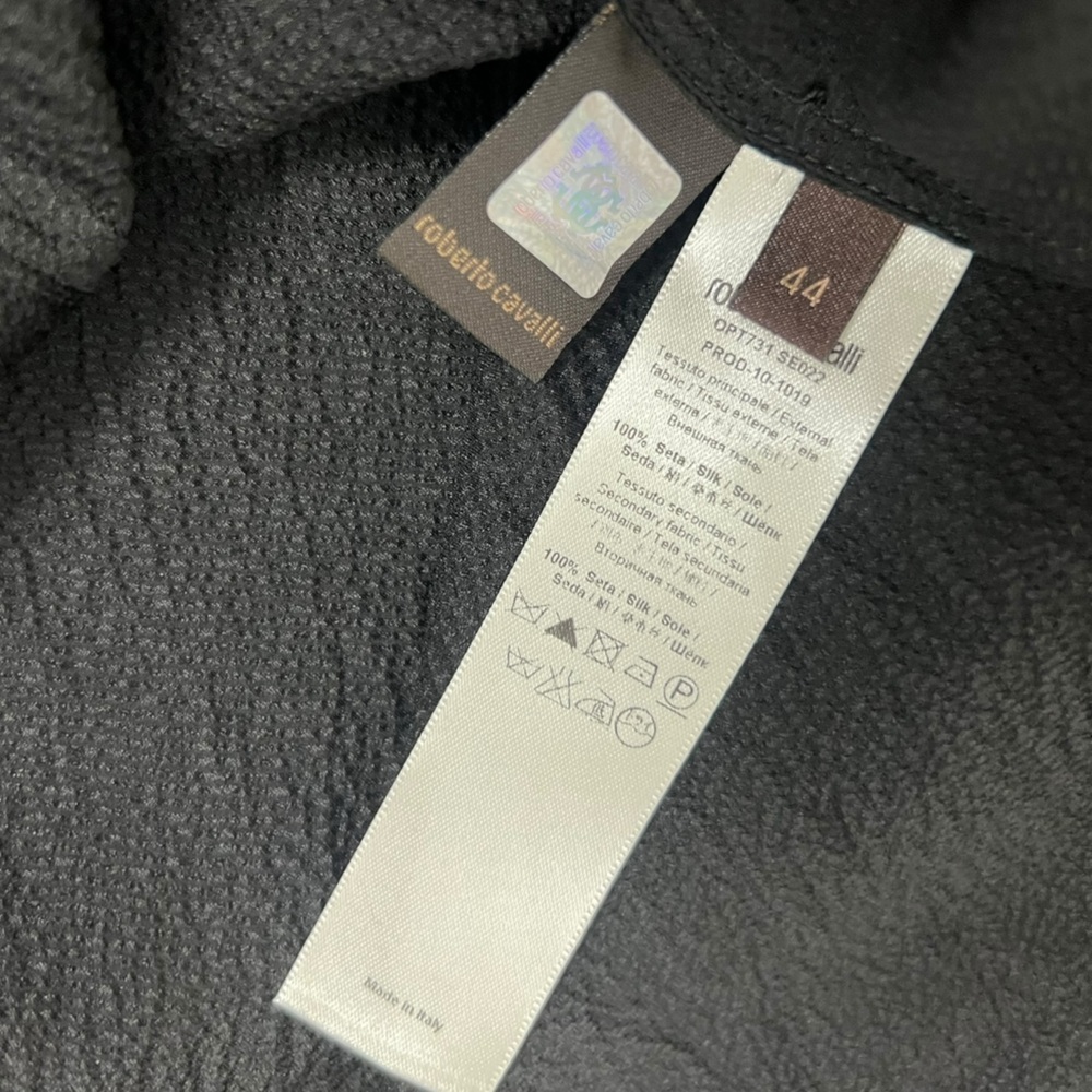 Roberto Cavalli Black Silk Blouse with Tie Detail - Picture 10 of 14